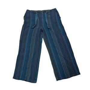 Sundance Women’s Small Hana Striped Cotton Pants Blue Hippie Gypsy Retro Y2K